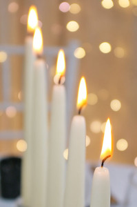 gyertya és led
